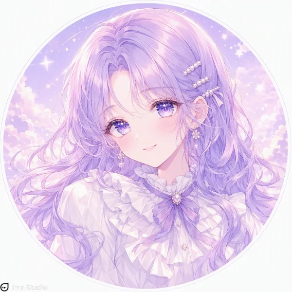 Lavender-haired pastel anime girl profile picture