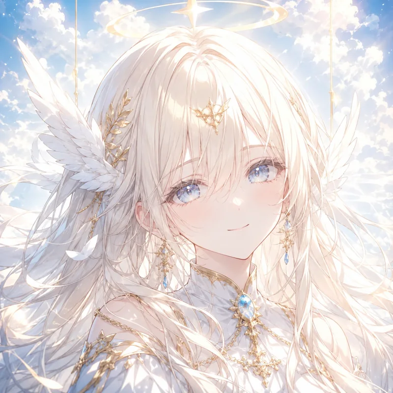 White-haired sky angel anime profile picture