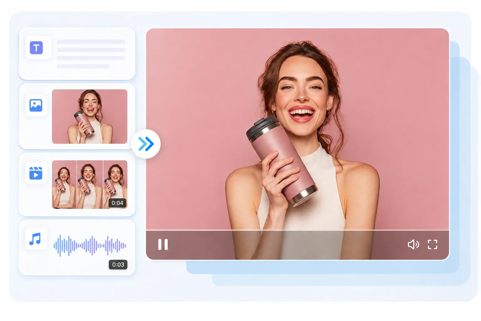 Seedance 2.0 workflow combining text, image, video and audio references into a product video