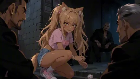 Anime heroine surrounded as the conflict begins